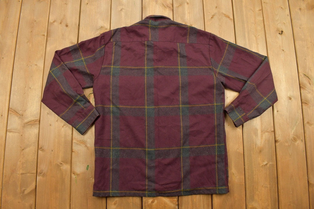 Vintage 1990s Claybrooke Outdoors Plaid Lined Flannel Button Up Shirt