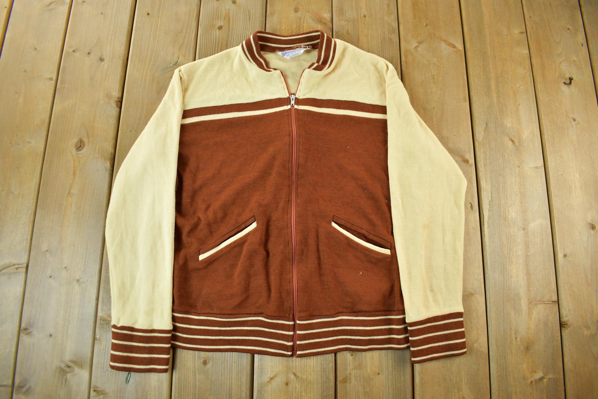 Vintage 1970s 1980s Windbreaker Velour Jacket Zip Up Sweatshirt  90s Velour Jacket  Streetwear  Vintage Fashion