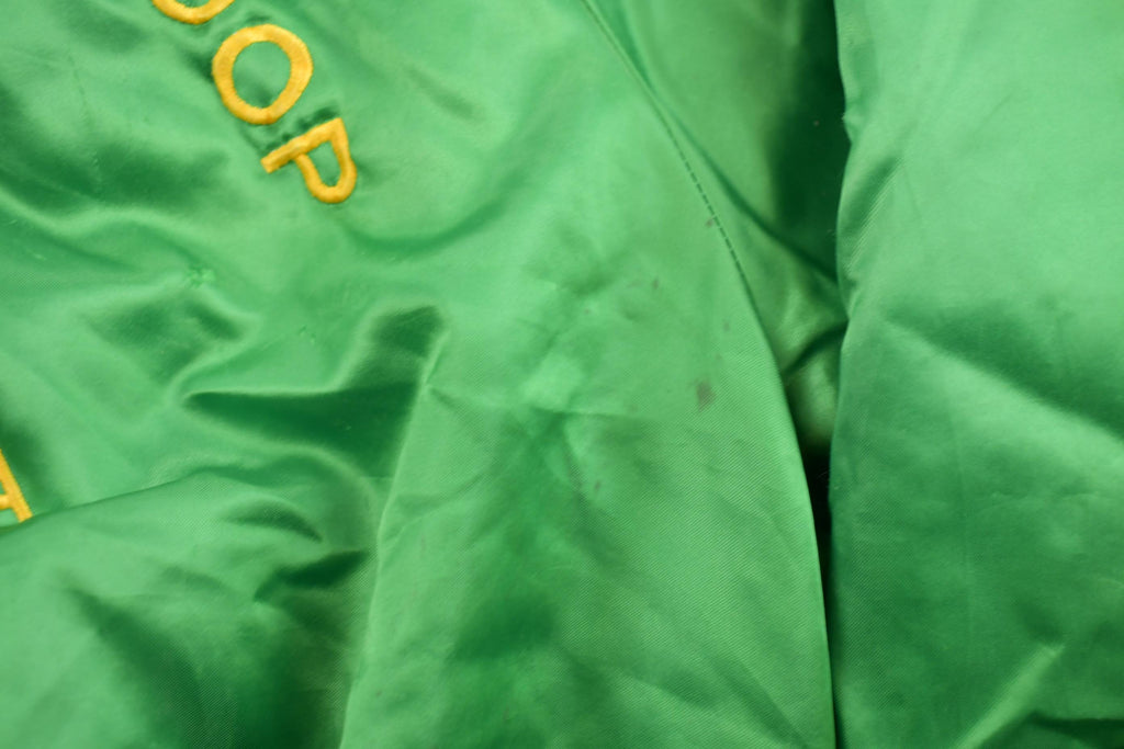 Vintage 1980s Kalona Iowa Satin Bomber Jacket