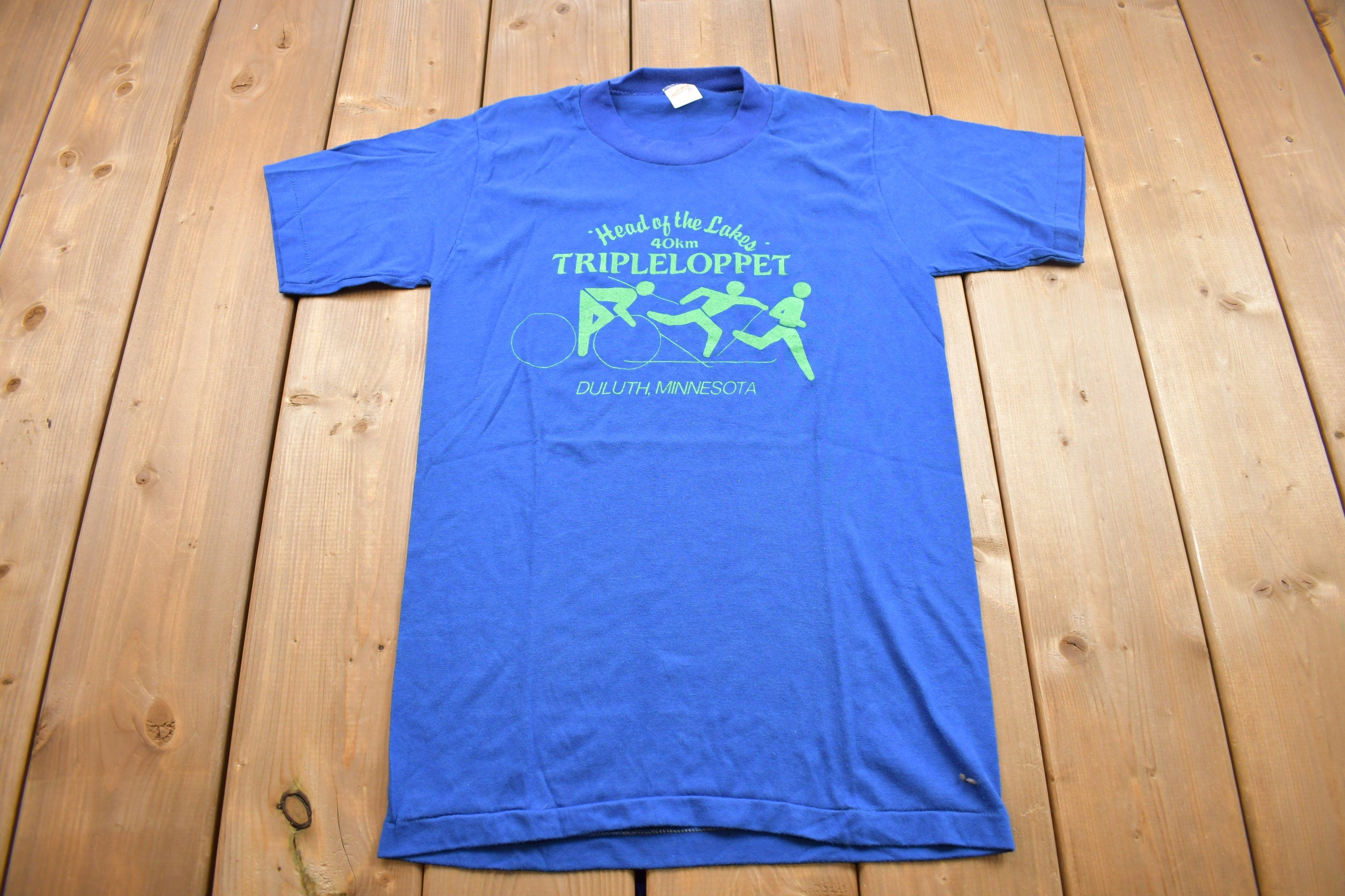 Vintage 1980s Tripleloppet 40km Graphic T Shirt