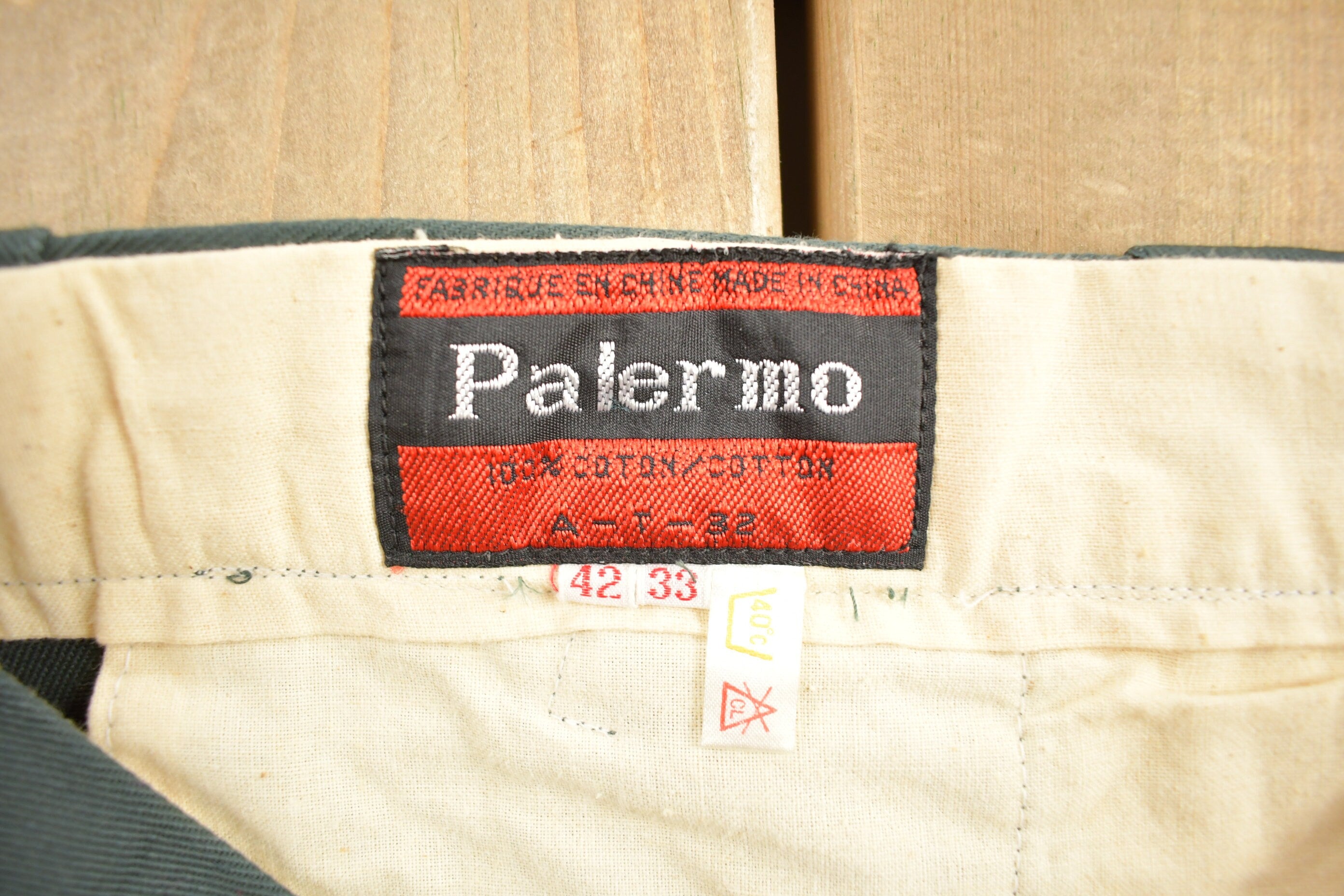 Vintage 1990s Grey Palermo Work Pants Trousers Size 33 x 30