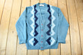 Vintage 1980s Calenzo Lambs Wool Knit Cardigan Sweater