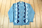 Vintage 1980s Calenzo Lambs Wool Knit Cardigan Sweater