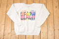 Vintage 1990s Waikiki Beach Hawaii Neon Graphic Print Crewneck Sweatshirt Women's L