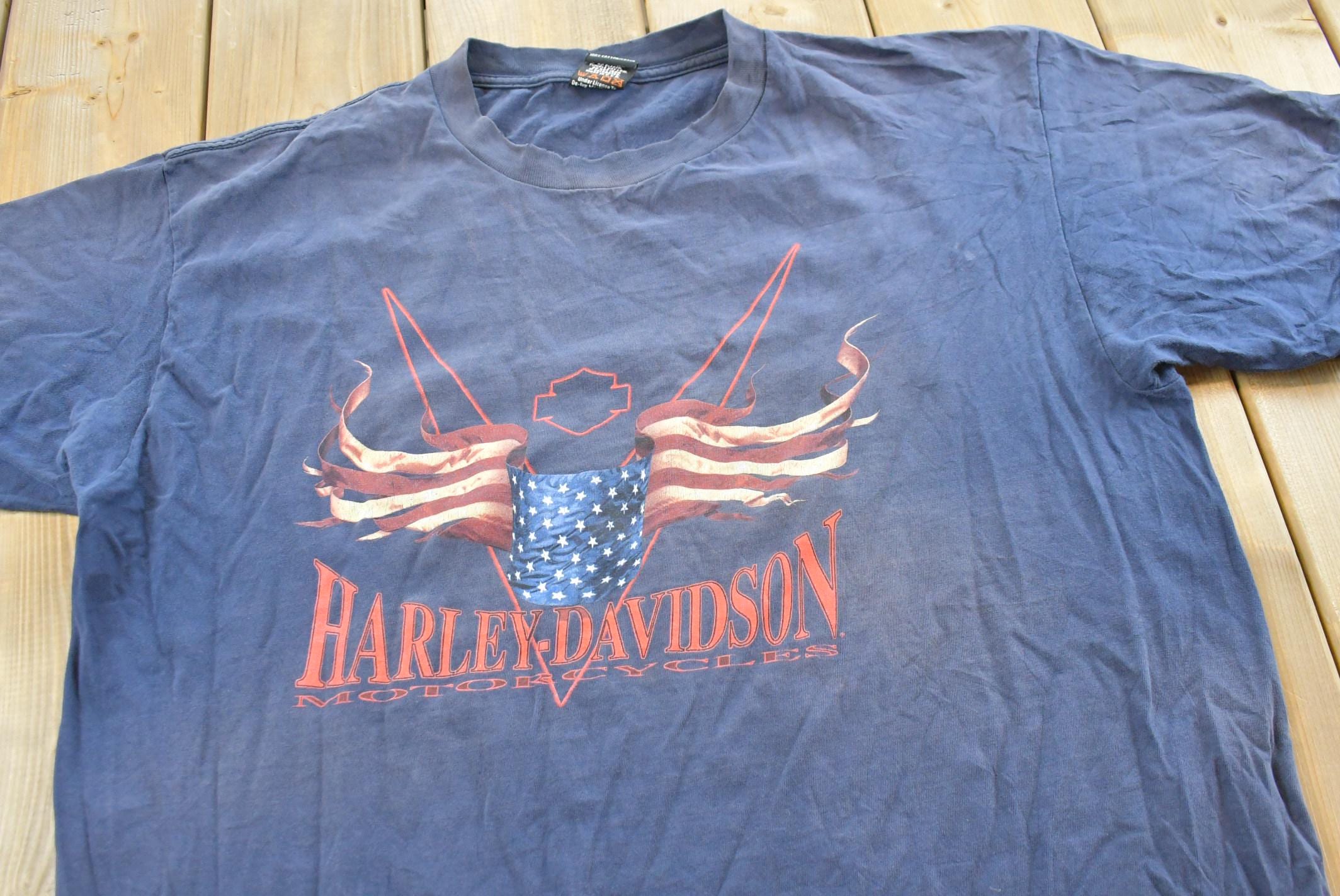 Vintage 1990s Harley Davidson Motorcycles Faded T-Shirt Made In USA Mens XL