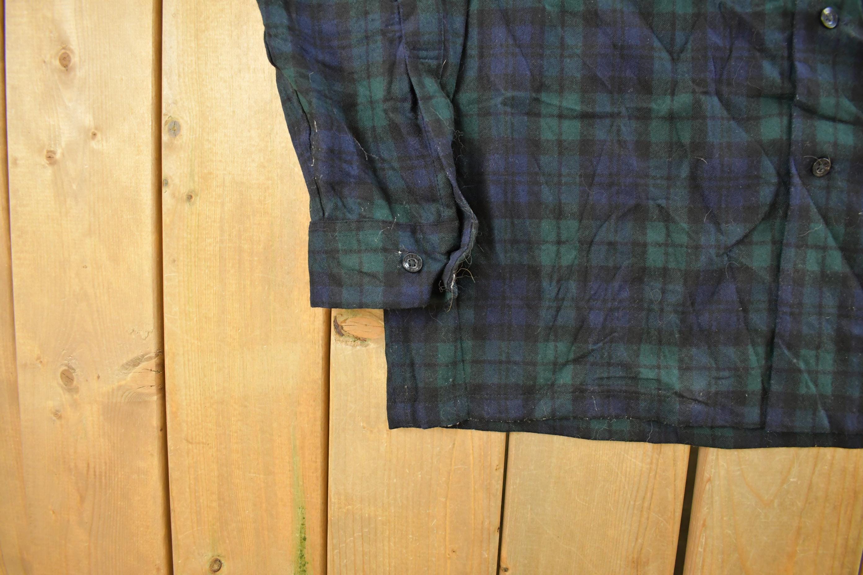Vintage 1990s Pendleton Wool Flannel Button Up Board Shirt Men's XL
