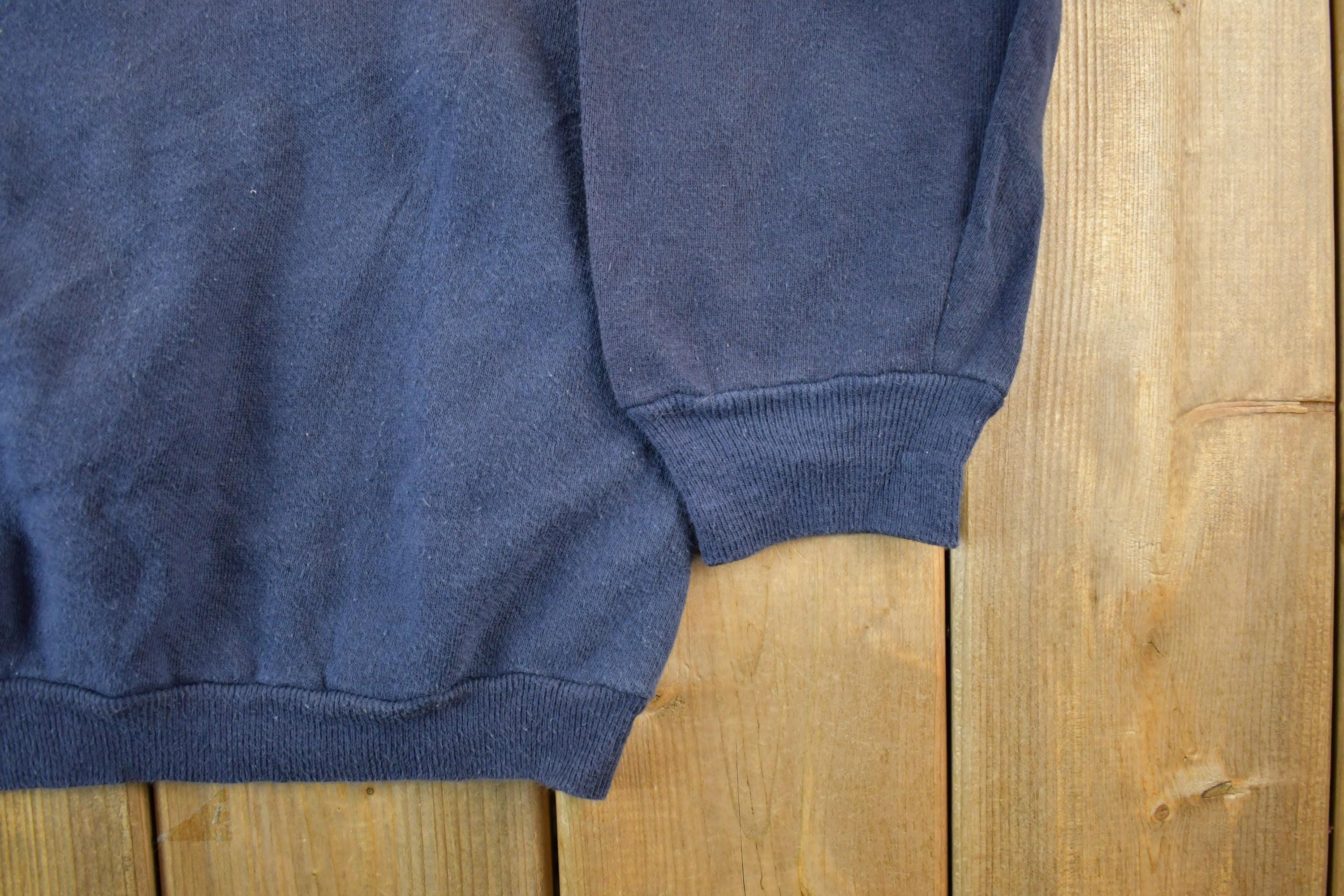 Vintage 1990s Blank Blue Crewneck Sweatshirt Adult Medium