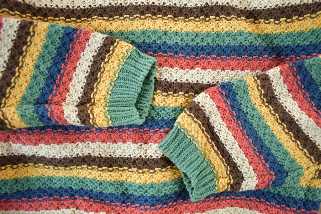 Vintage 1990s Pasta Knit Abstract Pattern Turtleneck Sweater