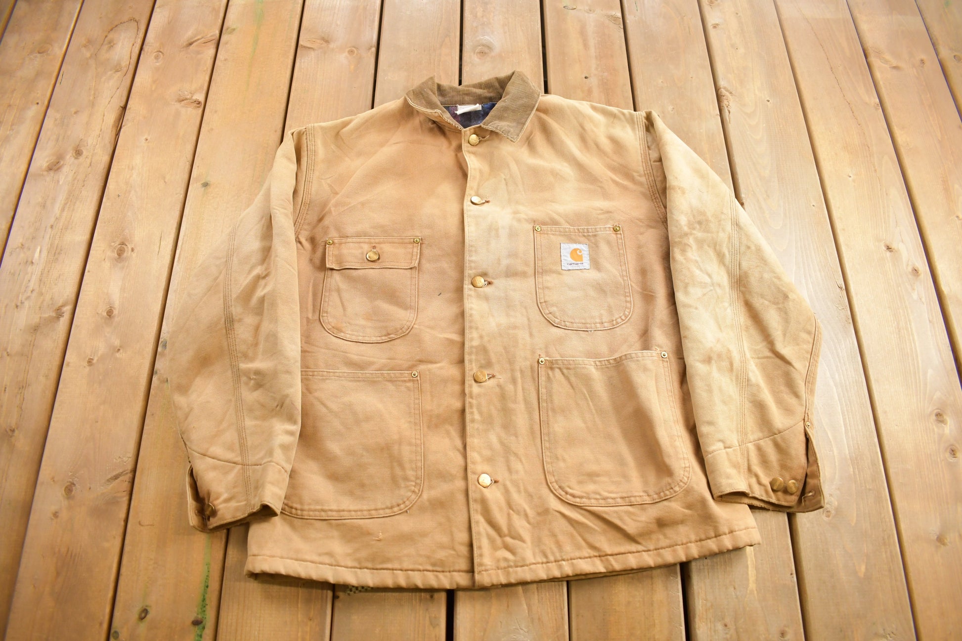 Vintage 1980s Carhartt Blanket Lined Chore Coat
