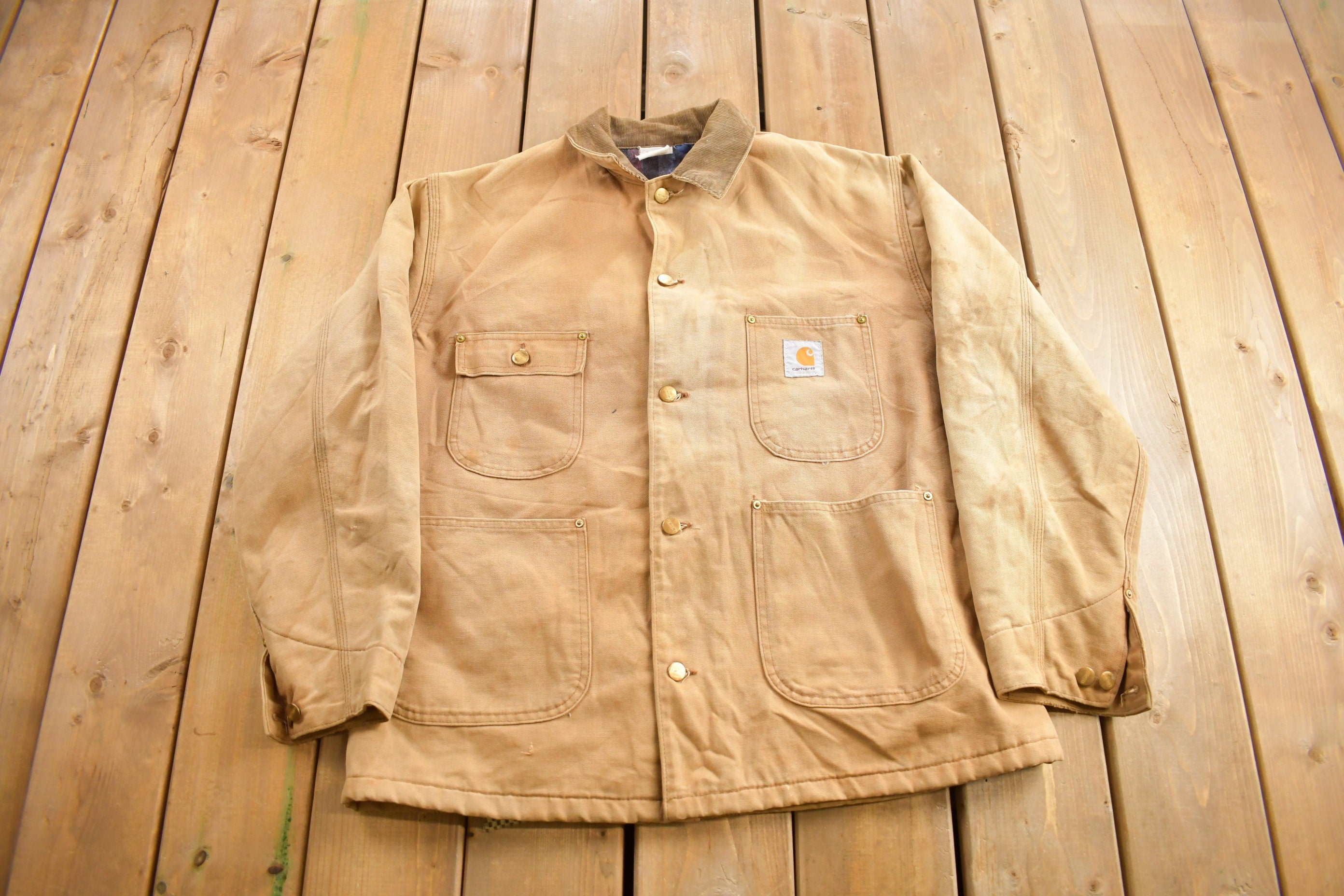 Vintage 1980s Carhartt Blanket Lined Chore Coat