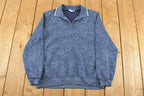 Vintage 1990s Cape Cod Floral Collared Sweatshirt Sun Faded Men's Medium