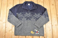 Vintage 1990s Mickey Mouse Disney Adventure Ahead Fleece Outdoorsman Sweater Men's L