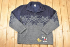 Vintage 1990s Mickey Mouse Disney Adventure Ahead Fleece Outdoorsman Sweater Men's L
