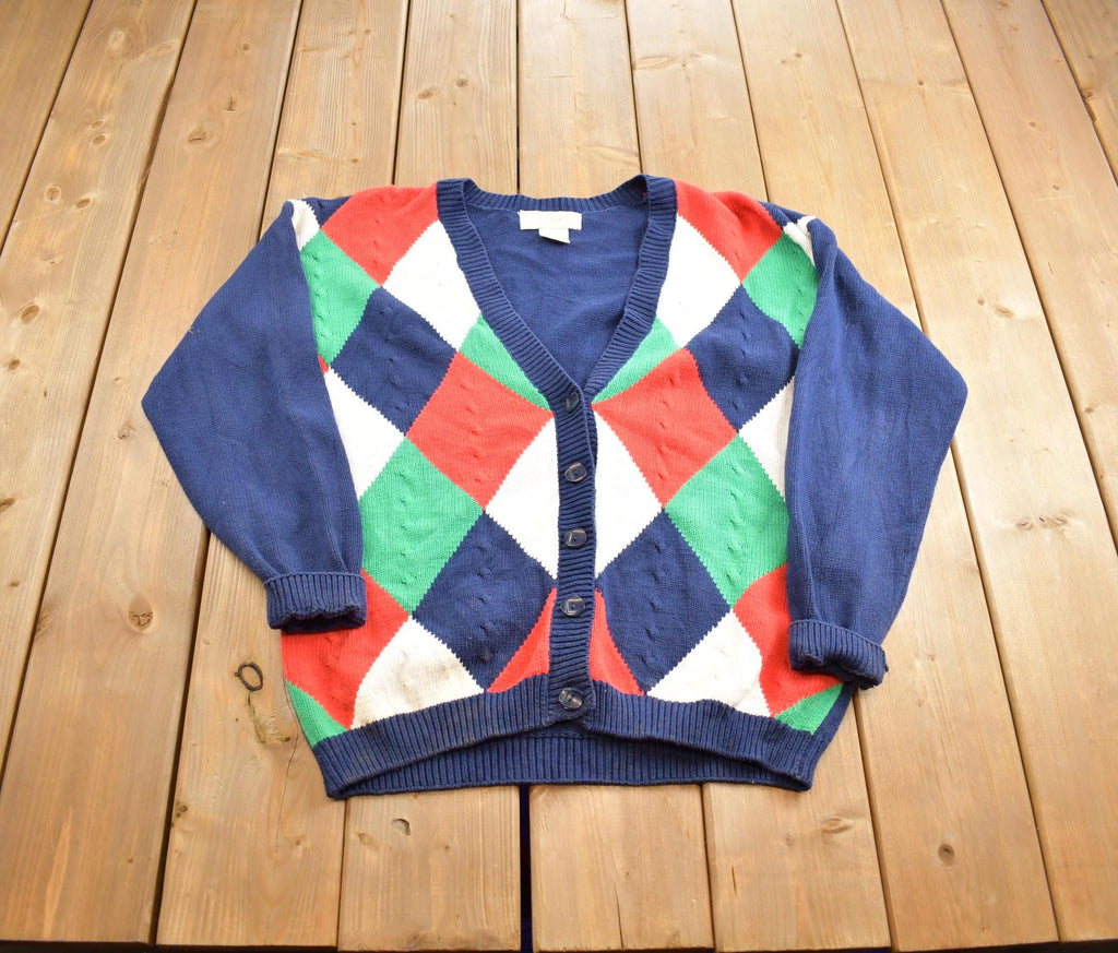 Vintage 1990s ID Sport Colourful Knit Cardigan Sweater