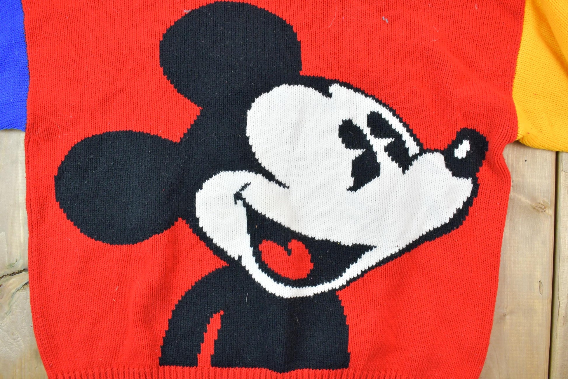 Vintage 1980s Mickey Mouse Disney Knit Crewneck / Vintage Sweatshirt / Vintage Disney / Mickey / Embroidered / Made In USA
