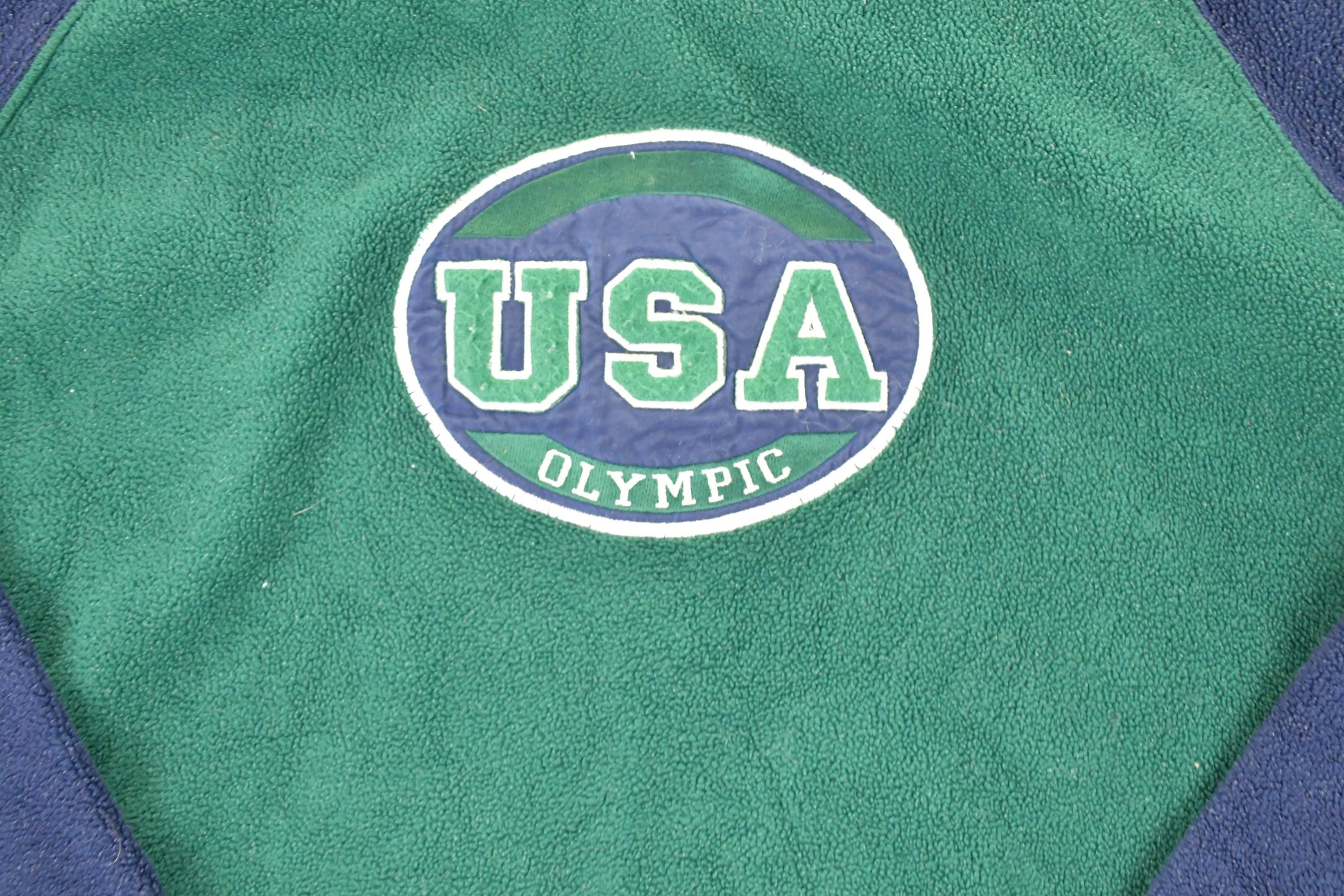 Vintage 1990s USA Olympic Fleece Outdoorsman Hooded Sweater Men's M