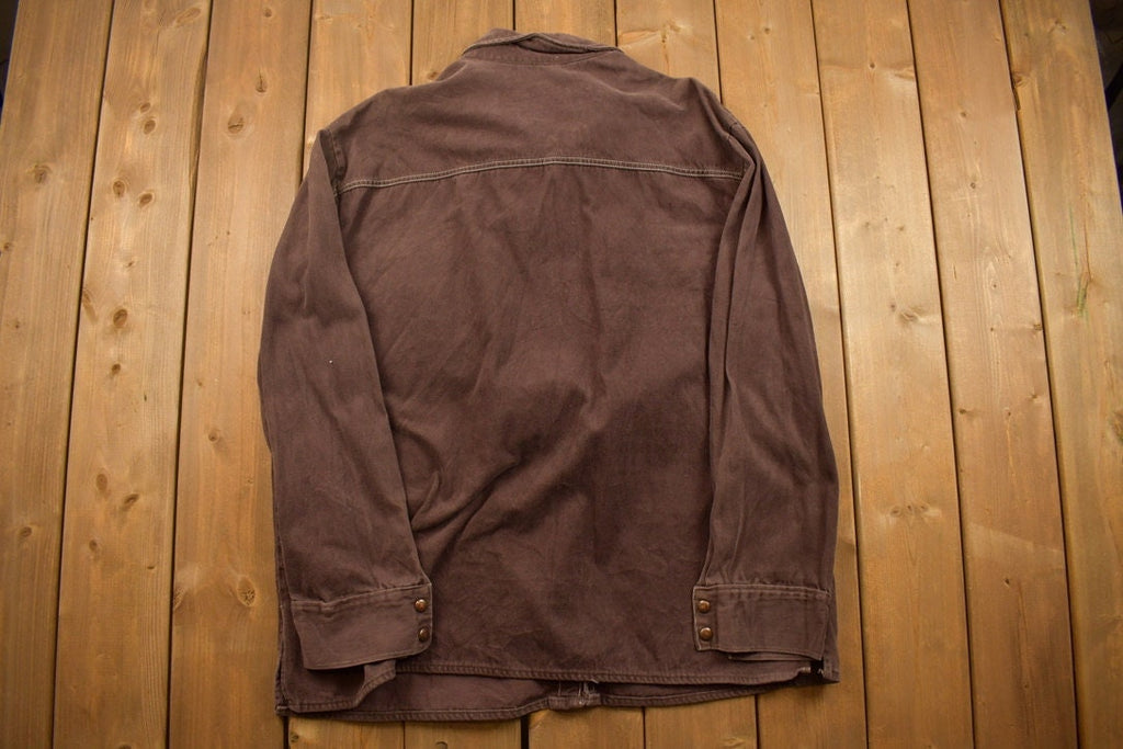 Vintage 1990s Cowboy Style Heavy Blank Button Up Shirt