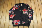 Vintage 1990s Hand Knitted Mohair Knit Cardigan Sweater Women's Large