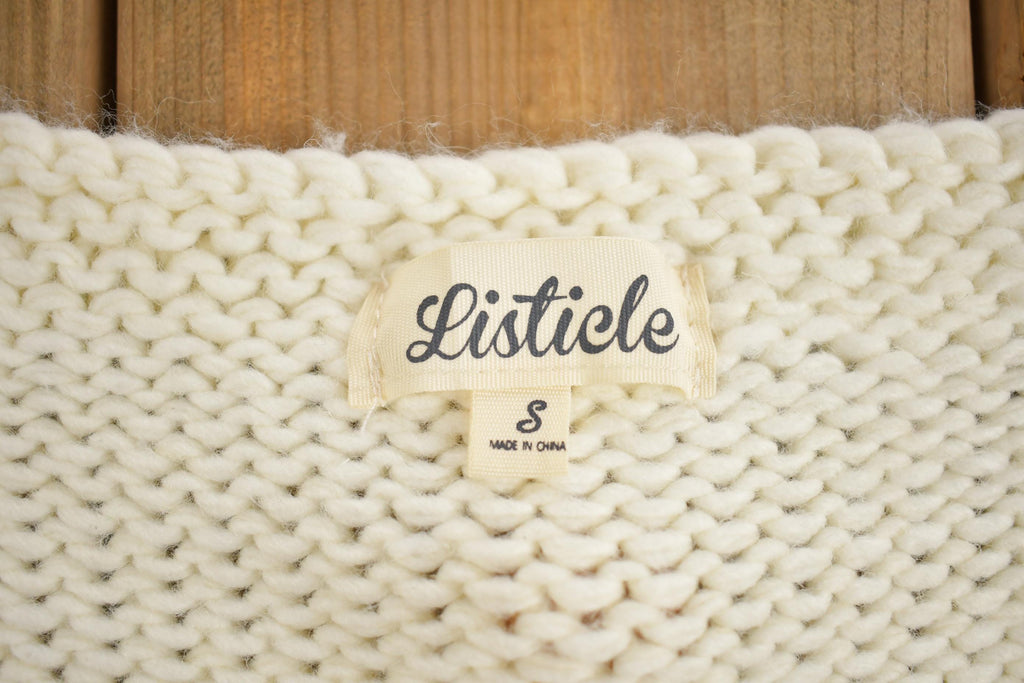 Vintage 1990s Listicle Dotted Knit Cardigan Sweater