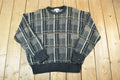 Vintage 1990s David Taylor Knit Abstract Pattern Crewneck Sweater Made In USA
