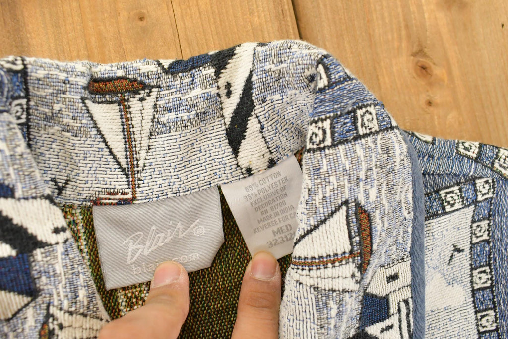 Vintage 1990s Blair Button Up Patch Work Tapestry Jacket Women's Medium /