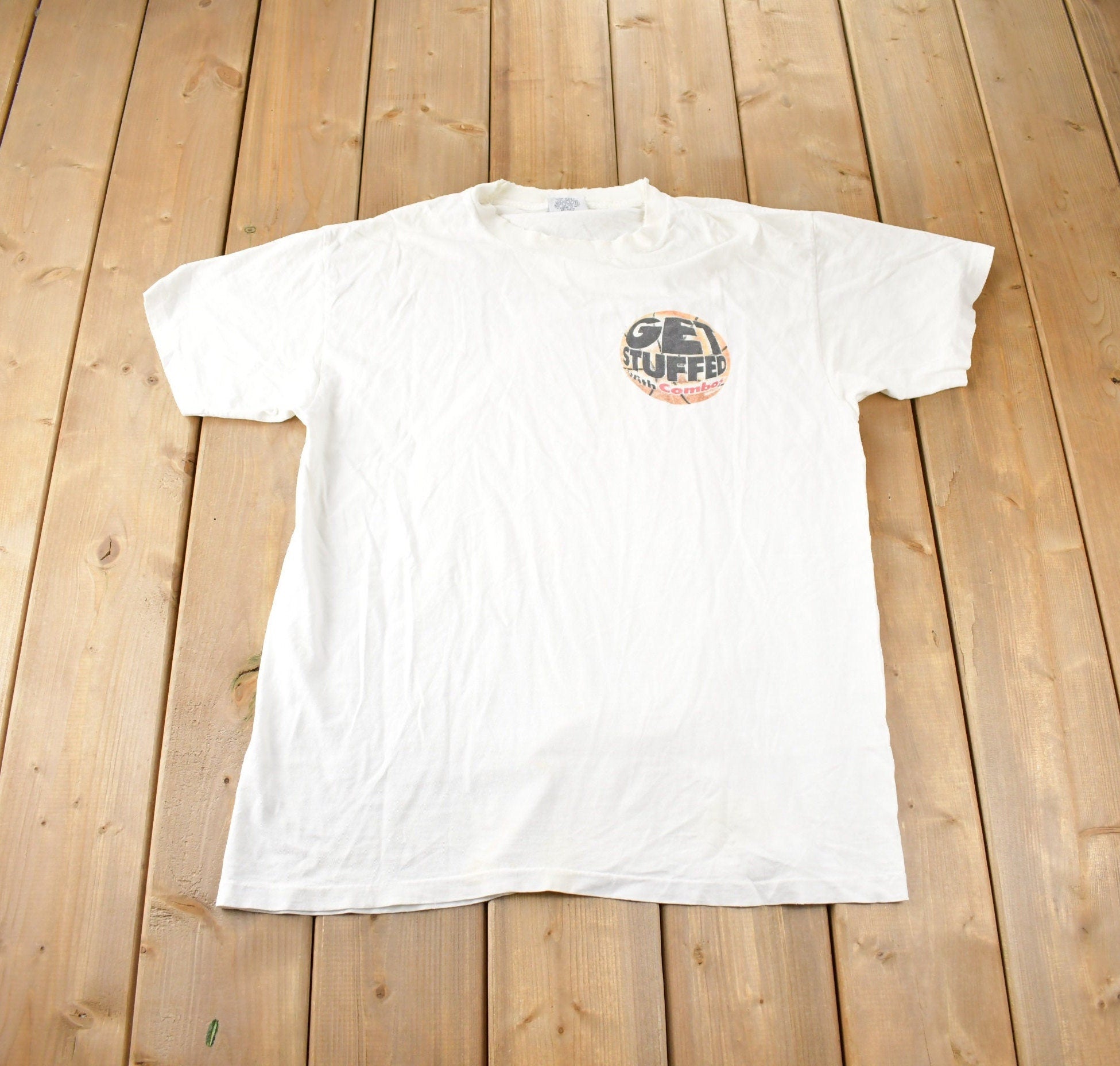 Vintage 1990s Get Stuffed With Combos Single Stitch Graphic T Shirt Made In USA