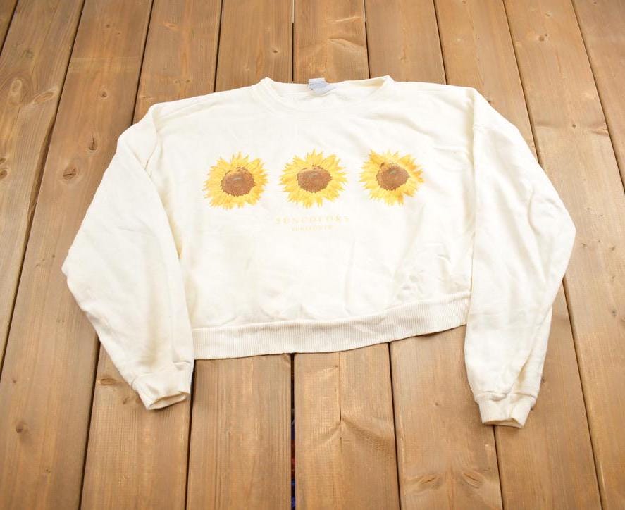 Vintage 1990s Sunflower Theme OSFM Cute Sweater