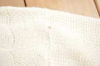 Vintage 1990s Blank White 3D Cable Knit Crewneck Sweater