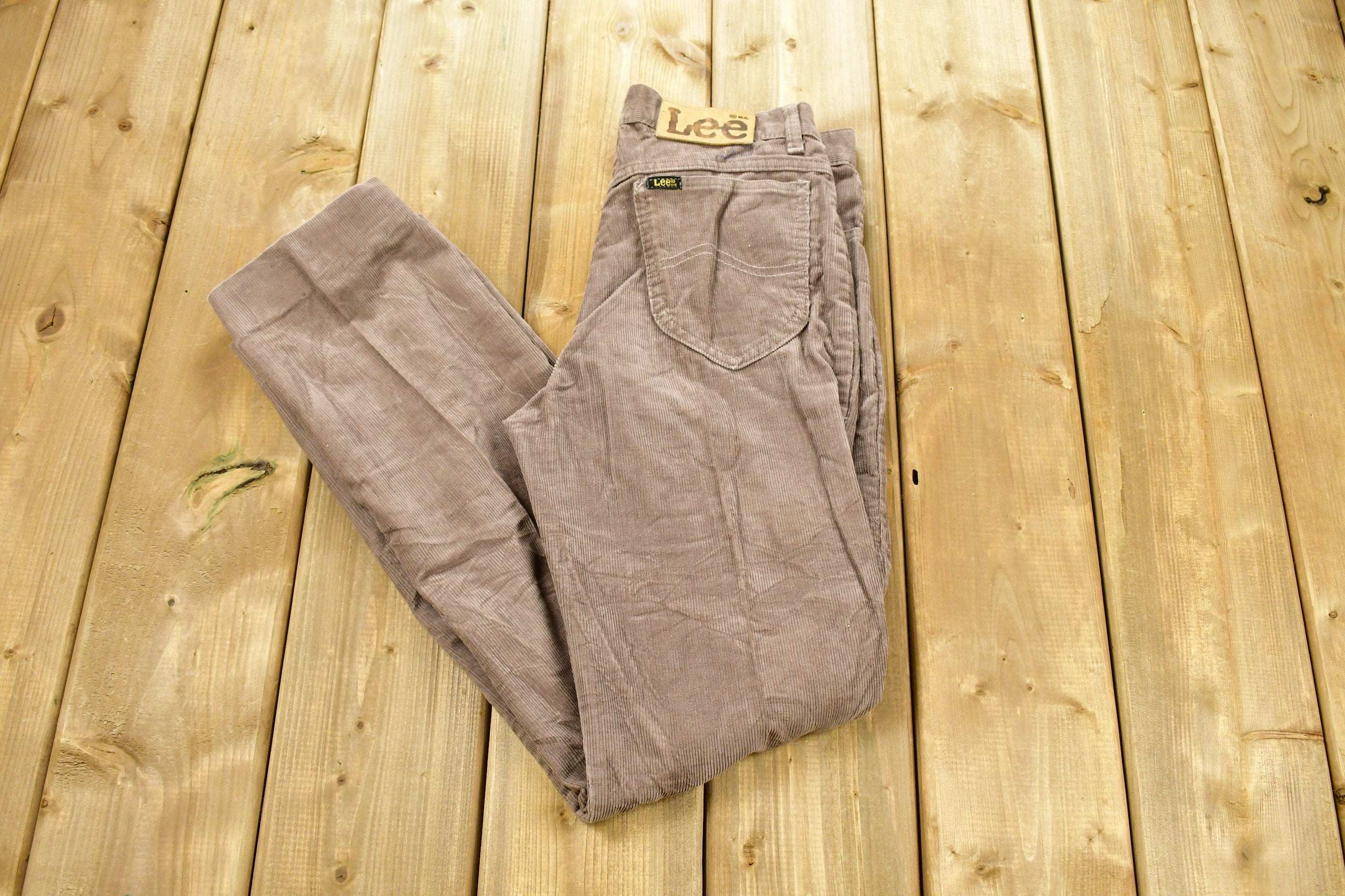 Vintage 1980s Lee Brown Corduroy Trousers Size 29