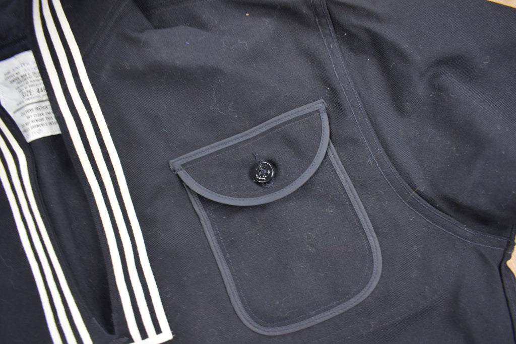 Vintage 1990 Mens Blue Dress Jumper Naval Uniform Sweater