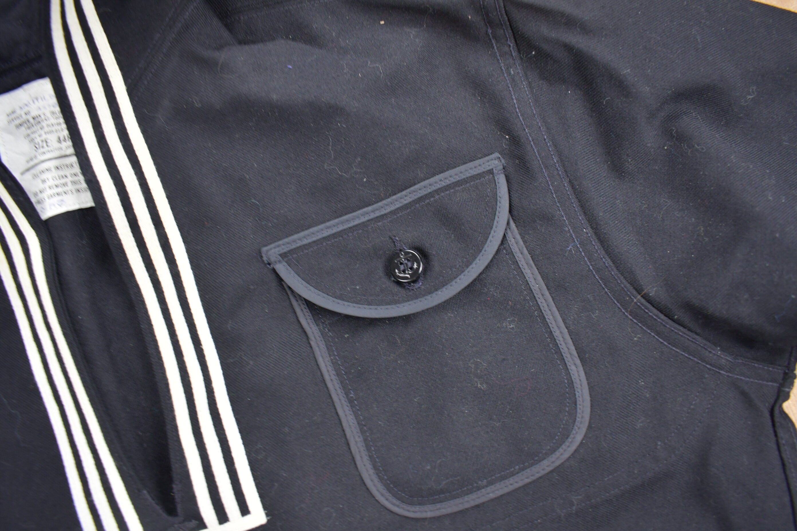 Vintage 1990 Mens Blue Dress Jumper Naval Uniform Sweater