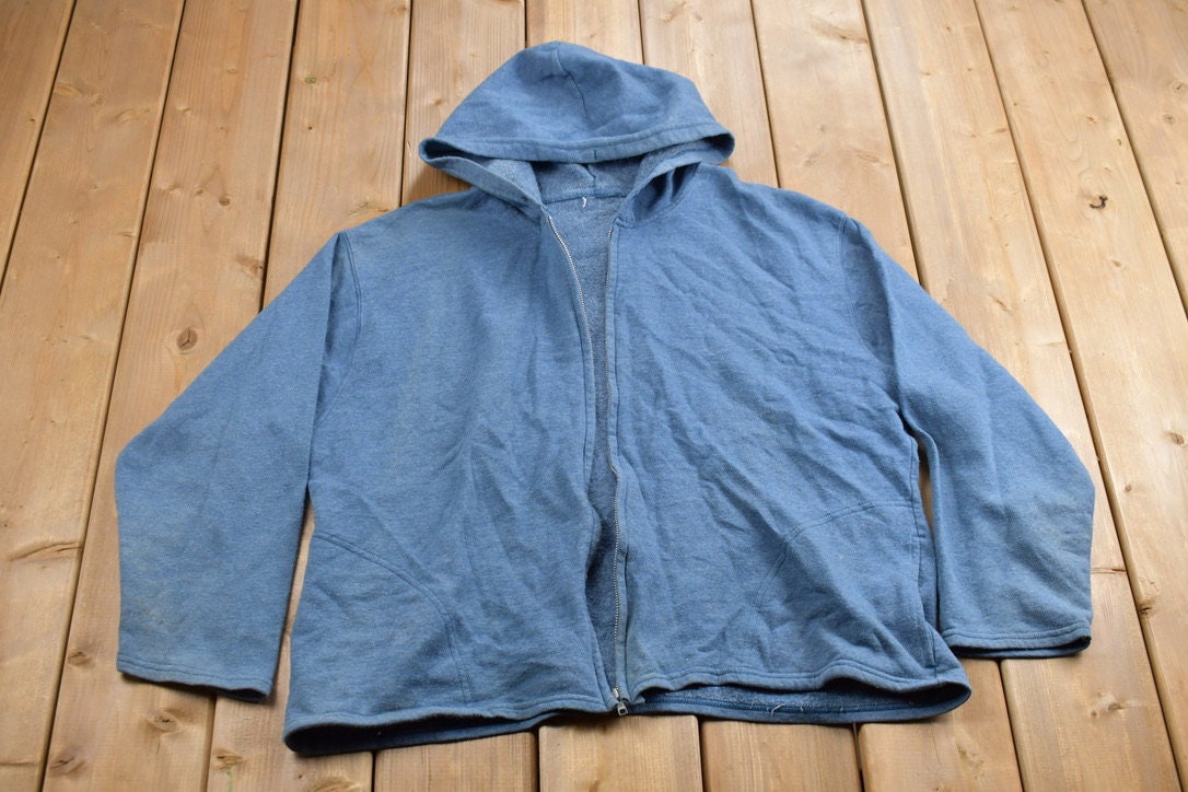 Vintage 1990s Blank Zip Up Hoodie