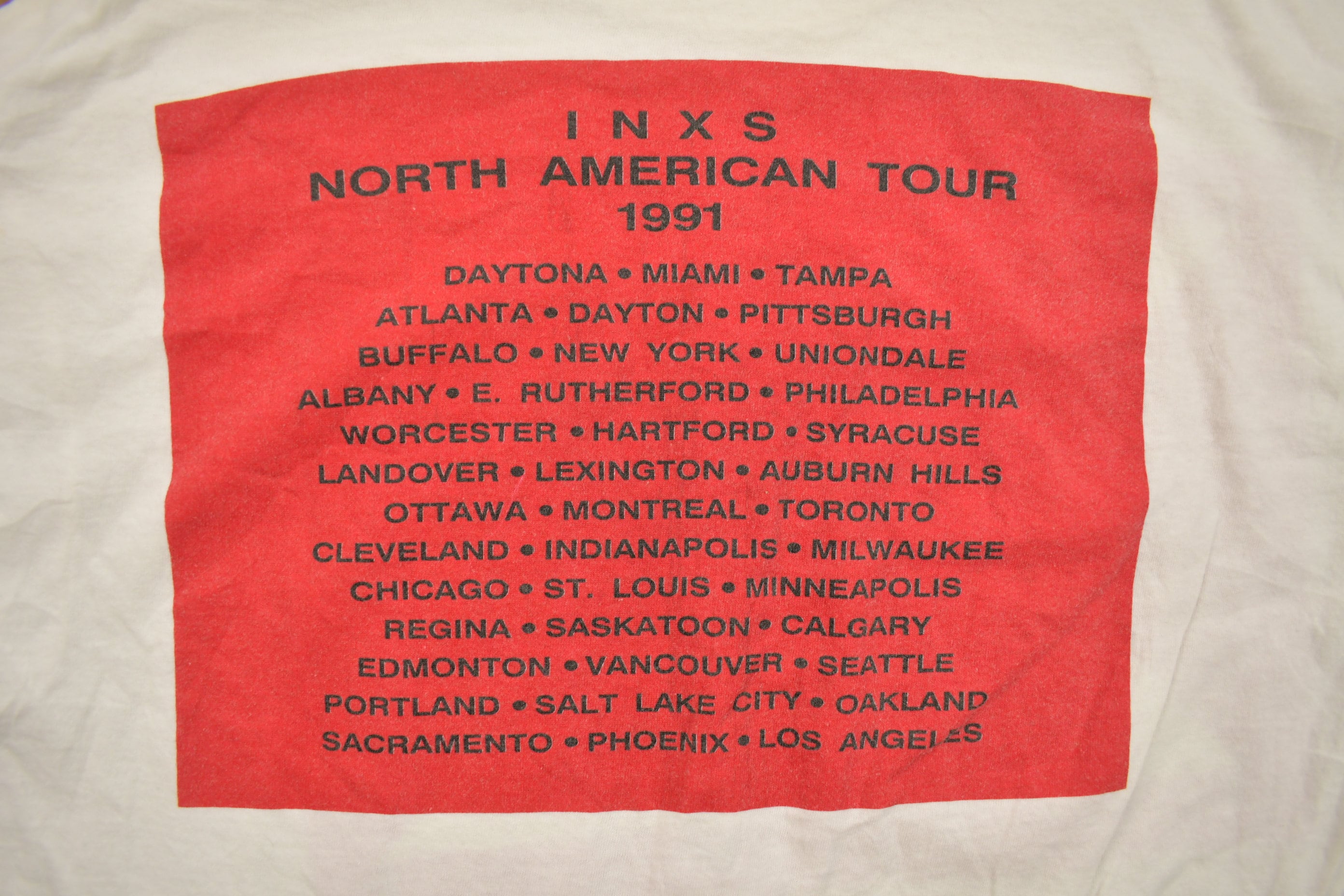 Vintage 1991 INXS North America Tour Band T-shirt