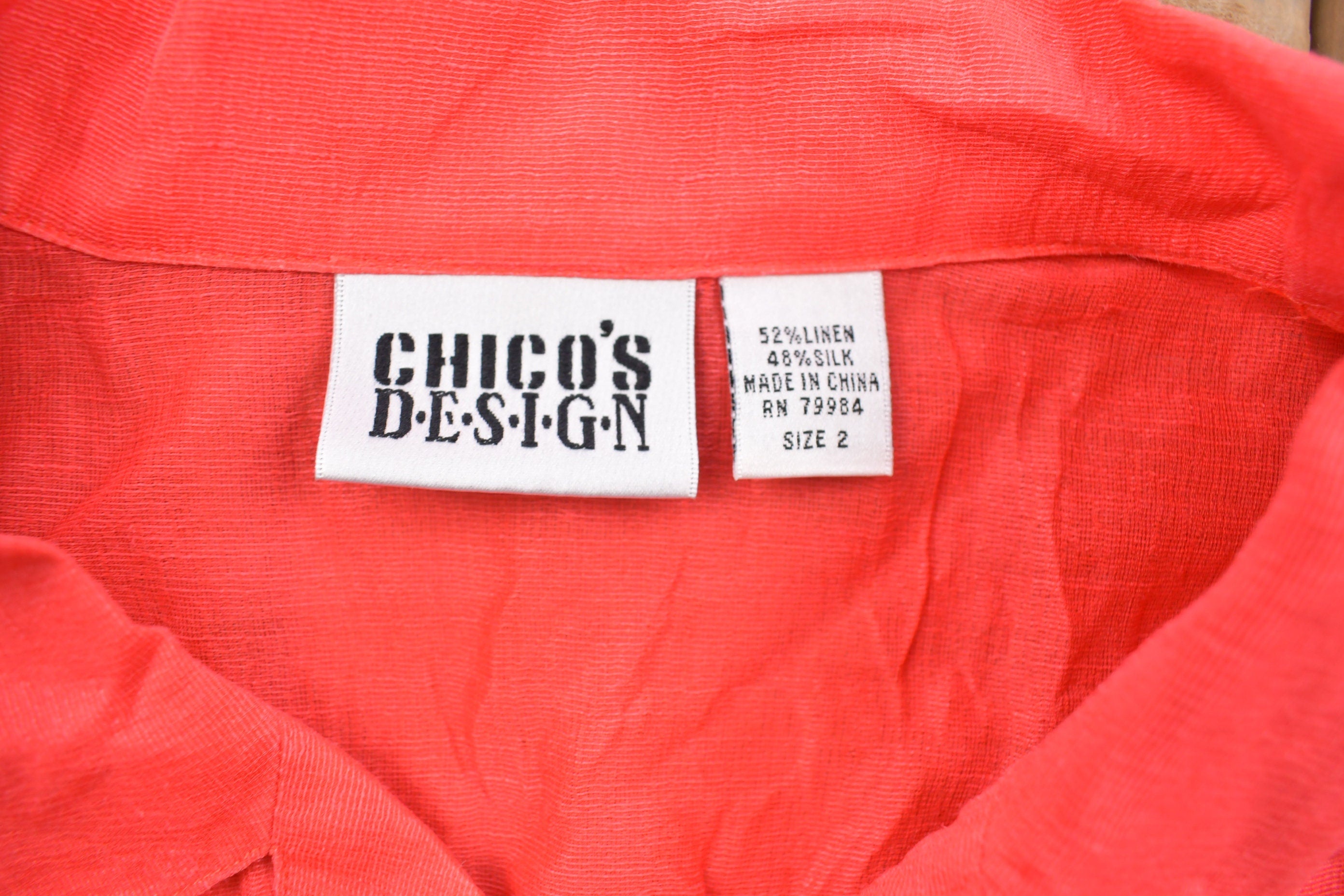 Vintage 1990s Chico's Design Women's Blouse Button Up Shirt