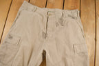 Vintage 1990s Military Style Beige Cargo Pants Size 36 x 30