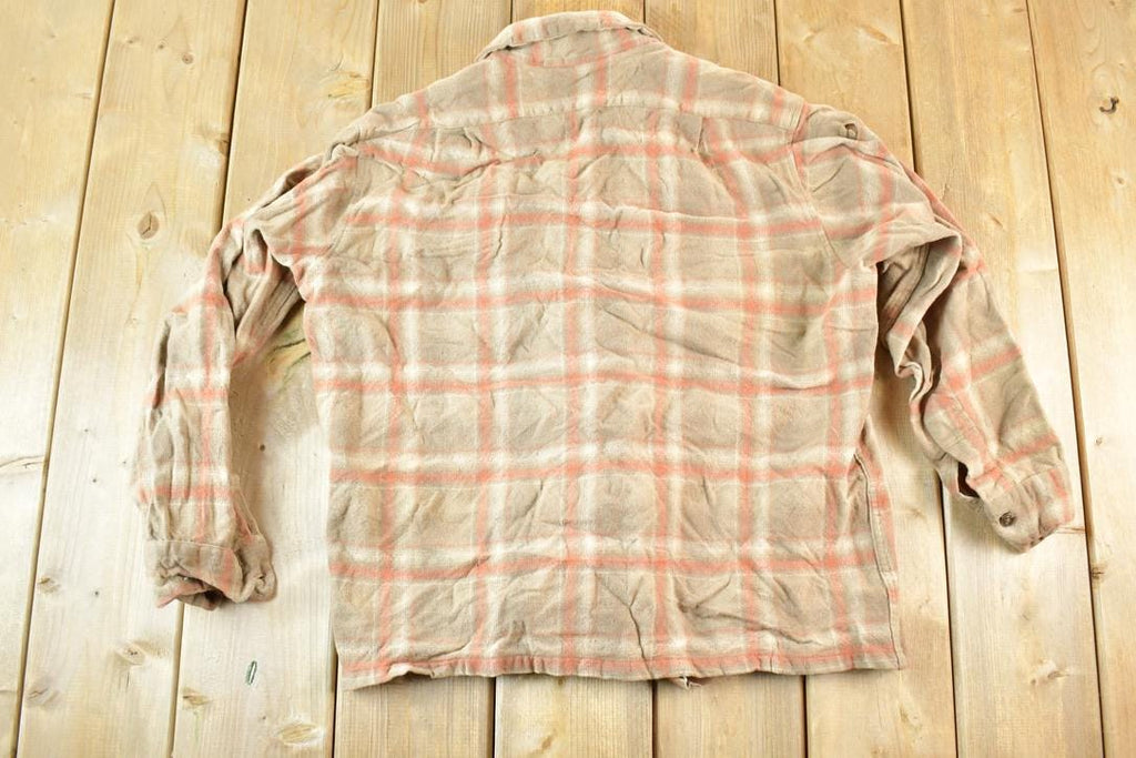 Vintage 70s Pendleton Plaid Wool Flannel Shirt - USA Made M