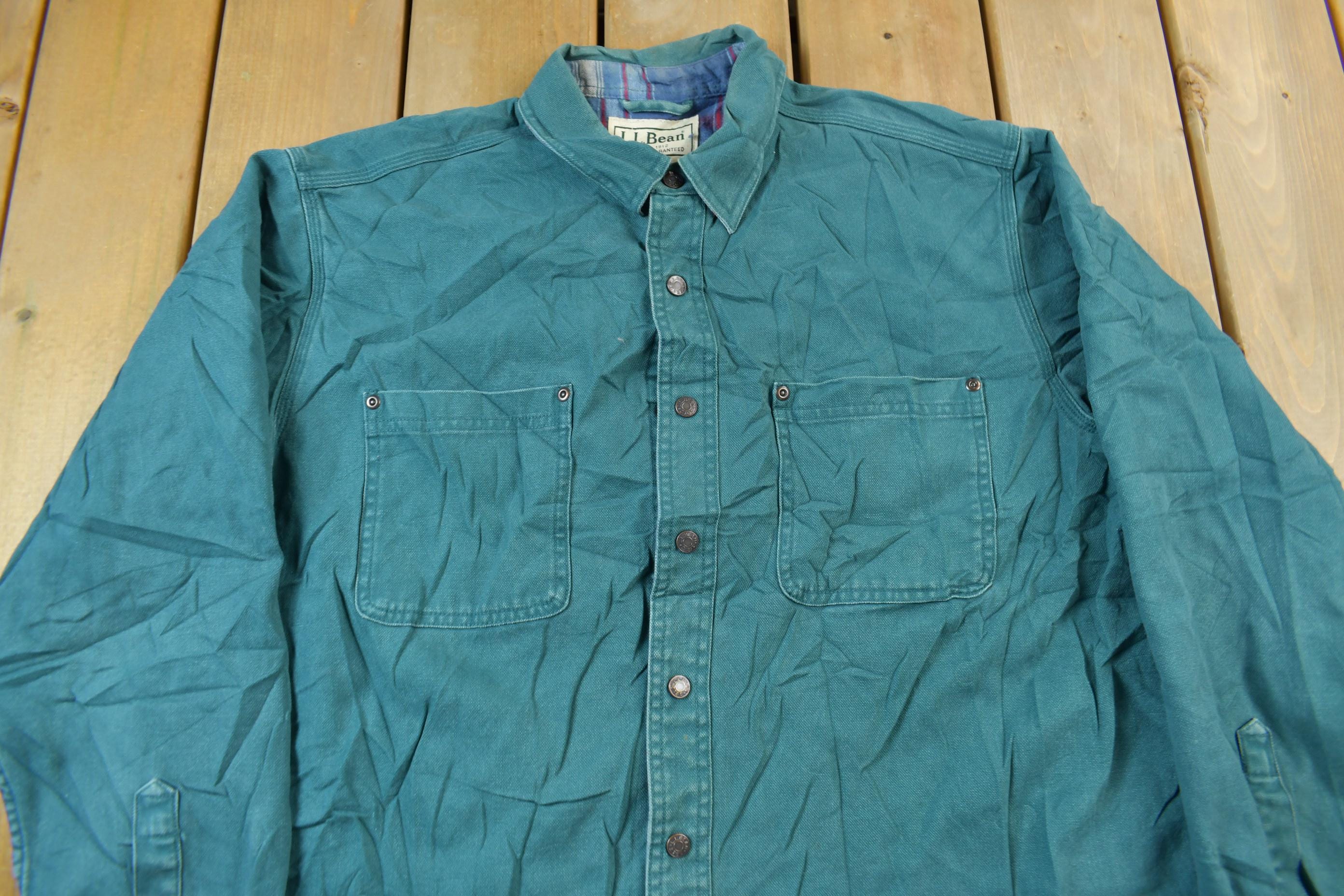 Vintage 1990s LL Bean Plaid Lined Button Up Shirt