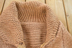 Vintage 1970s Cowichan Full Zip Hand Knit Sweater Men's Large