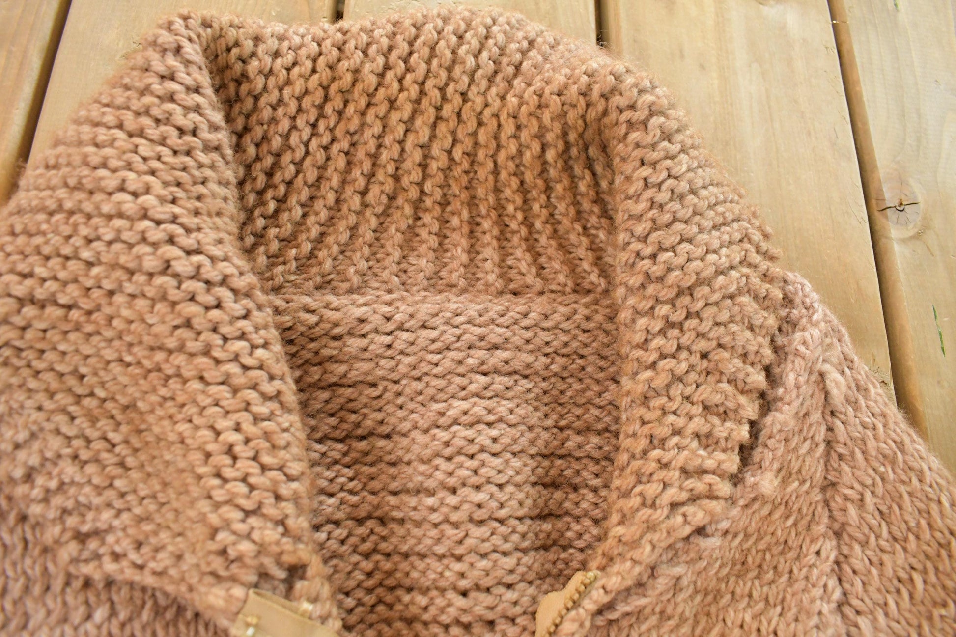 Vintage 1970s Cowichan Full Zip Hand Knit Sweater Men's Large