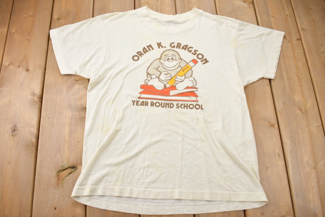 Vintage 1980s Oran K Gragson Year Round School Gorilla T Shirt