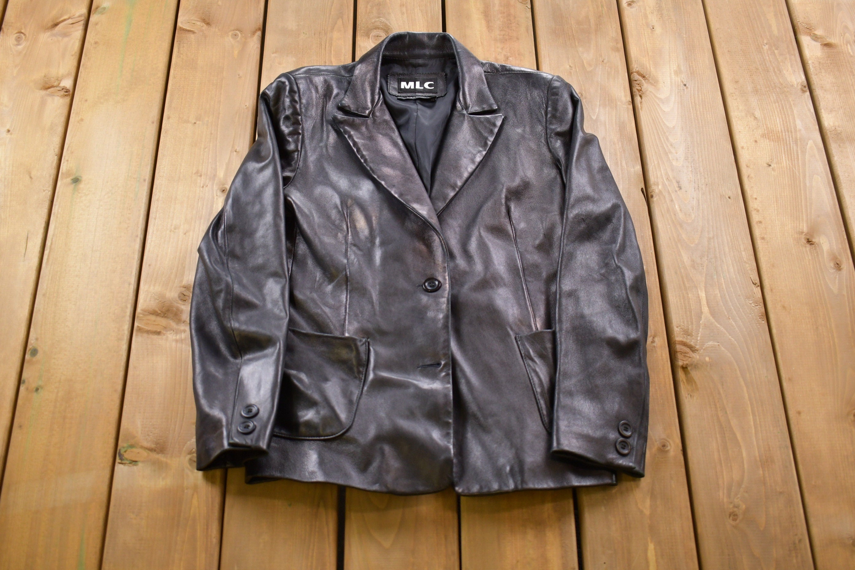 Vintage 1990s MLC Leather Blazer Jacket