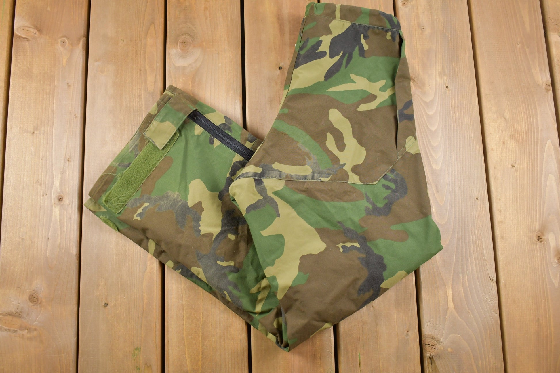 Vintage 2001 Army Military Camouflage Nylon Windbreaker Pants Size 26 x 29