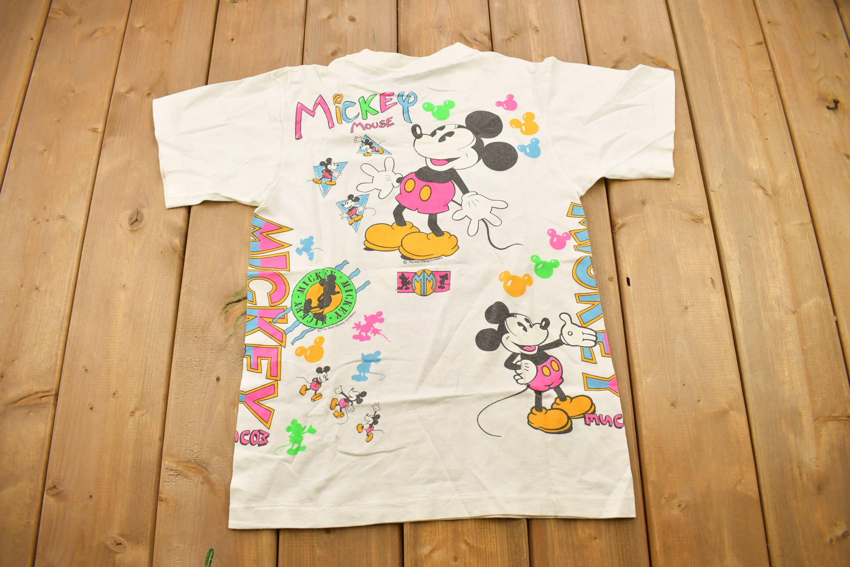 Vintage 1990s Mickey Mouse Ohio All Over Print T-Shirt
