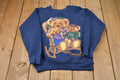 Vintage 1990 Cute Teddy Bear Graphic Raglan Crewneck Sweatshirt