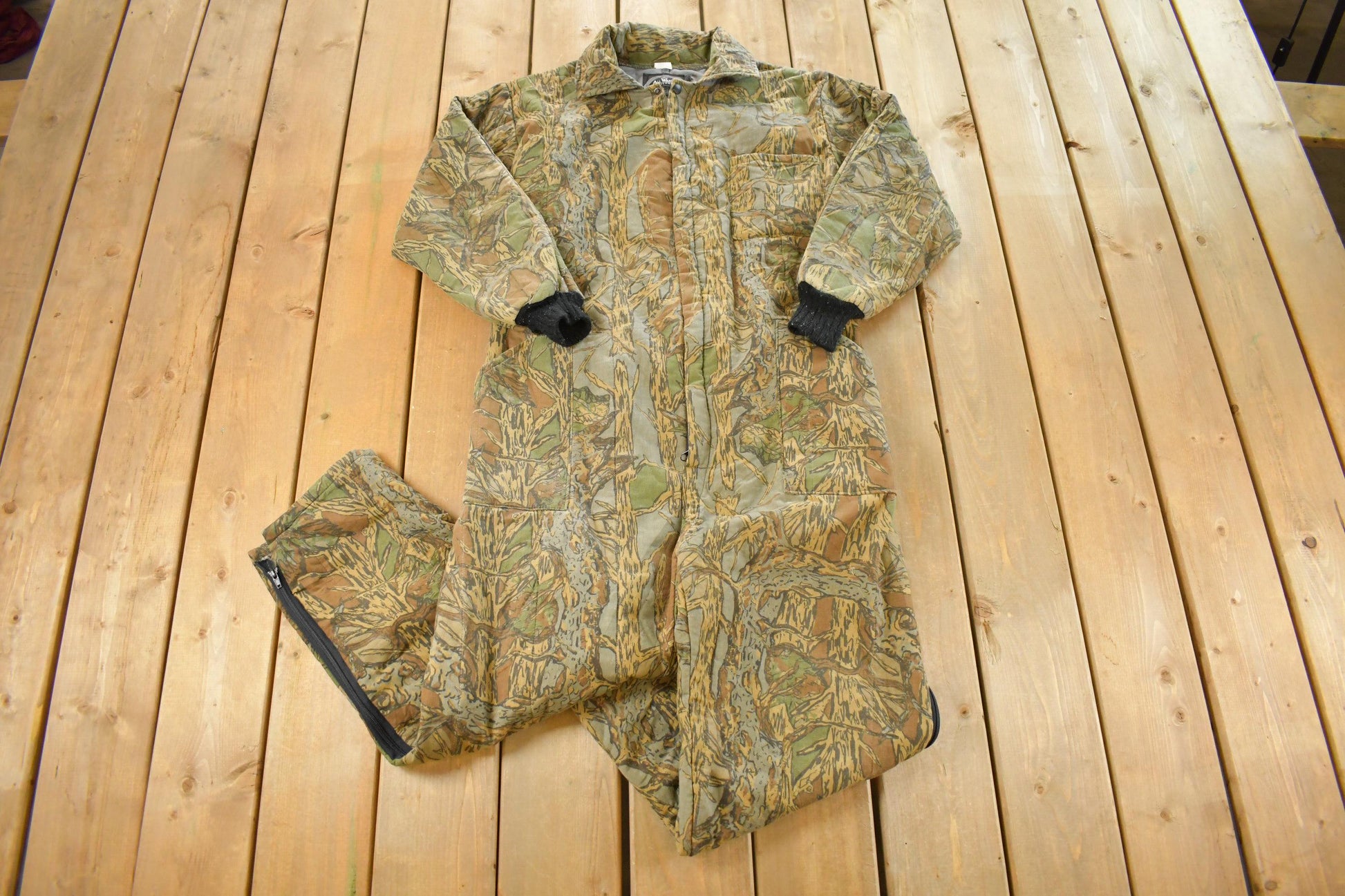 Vintage 1980s All Weather Outerwear Camo Hunting Coveralls Men's 36 x 27