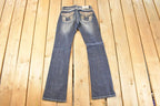 Vintage Deadstock Y2K Grace In LA Bedazzled Bootcut Low Rise Skinny Jeans Women's Size 27 x 32