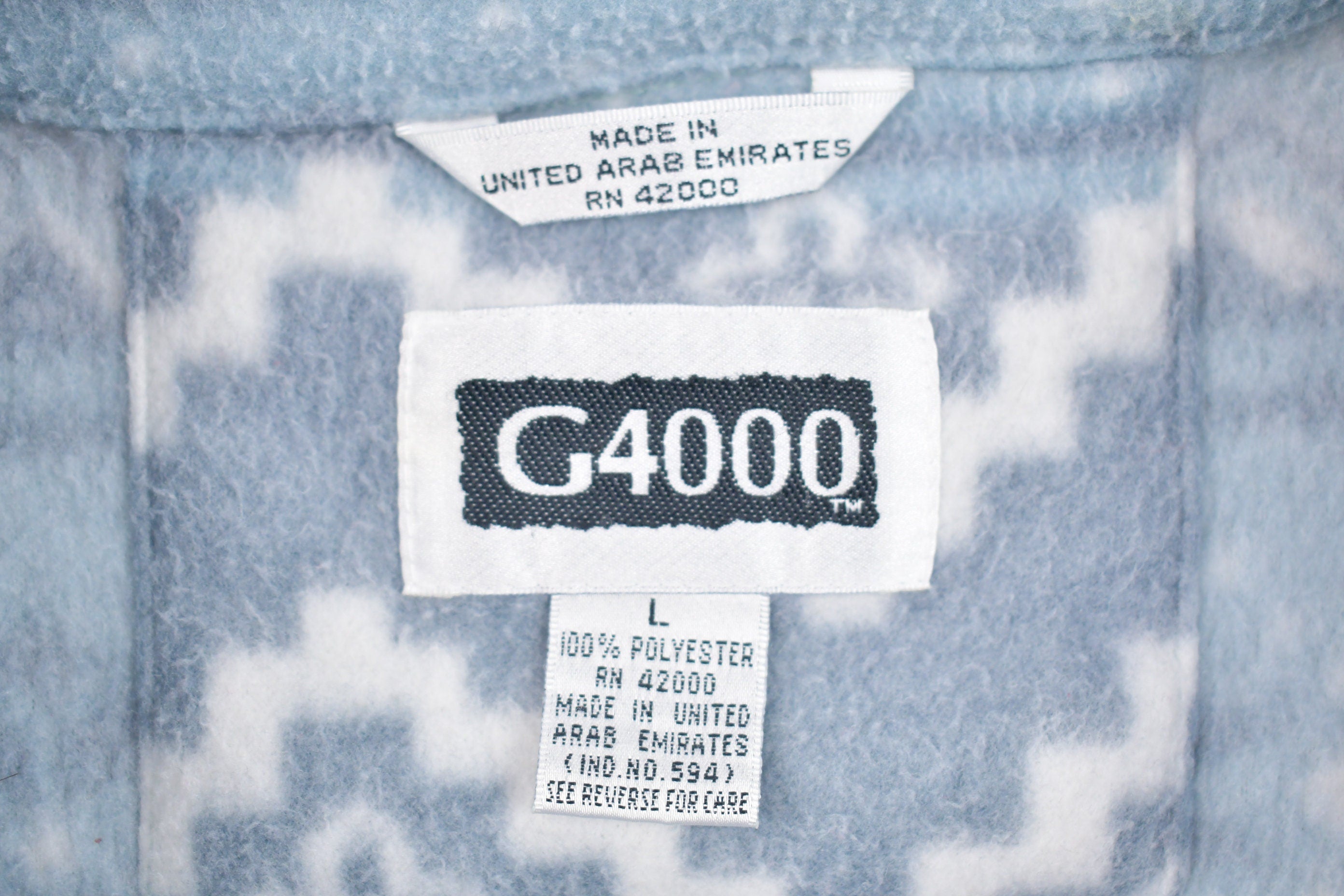 Vintage 1990s Pastel Blue Zip Up Fleece Sweater