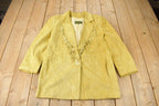 Vintage 1990s Danier Yellow Suede Fringe Jacket