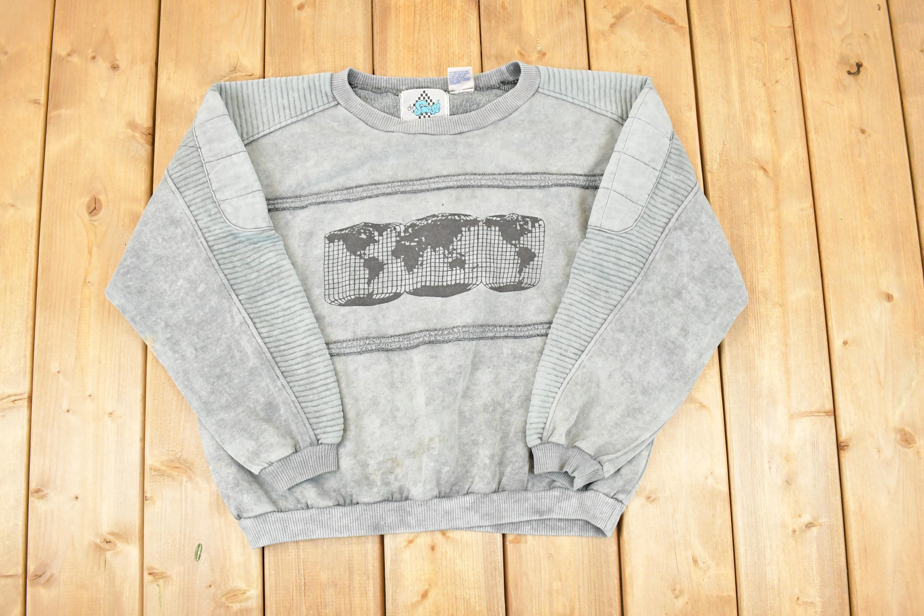Vintage 1990s Dj Smash Worldwide Graphic Print Crewneck Sweatshirt Men's L