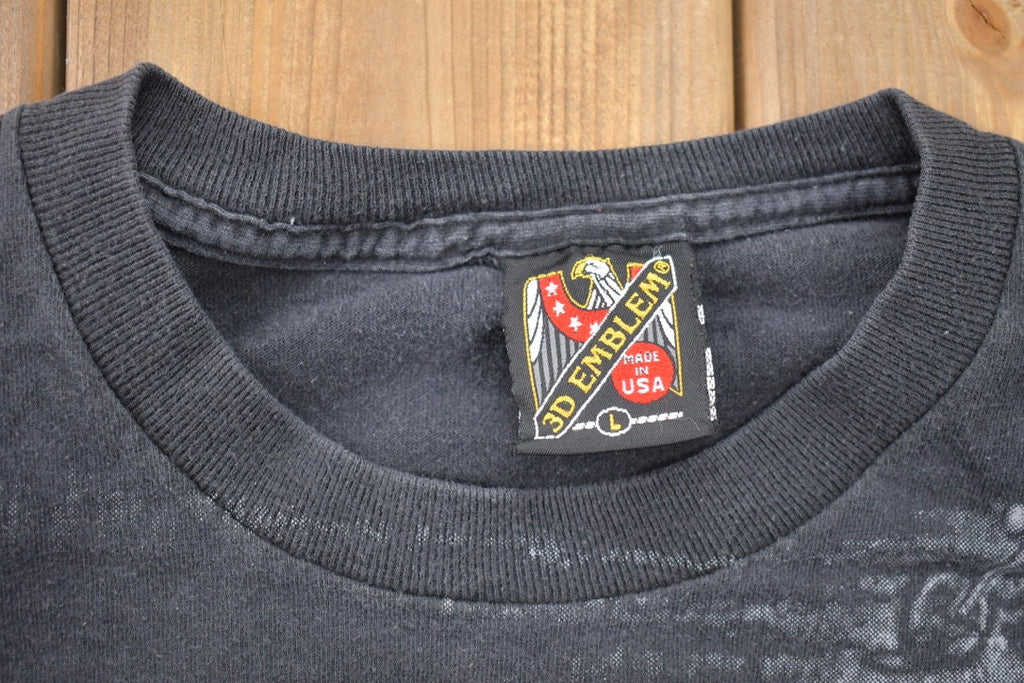 Vintage 1995 3D Emblem Sturgis Black Hills Rally Motorcycles All Over Print T-Shirt